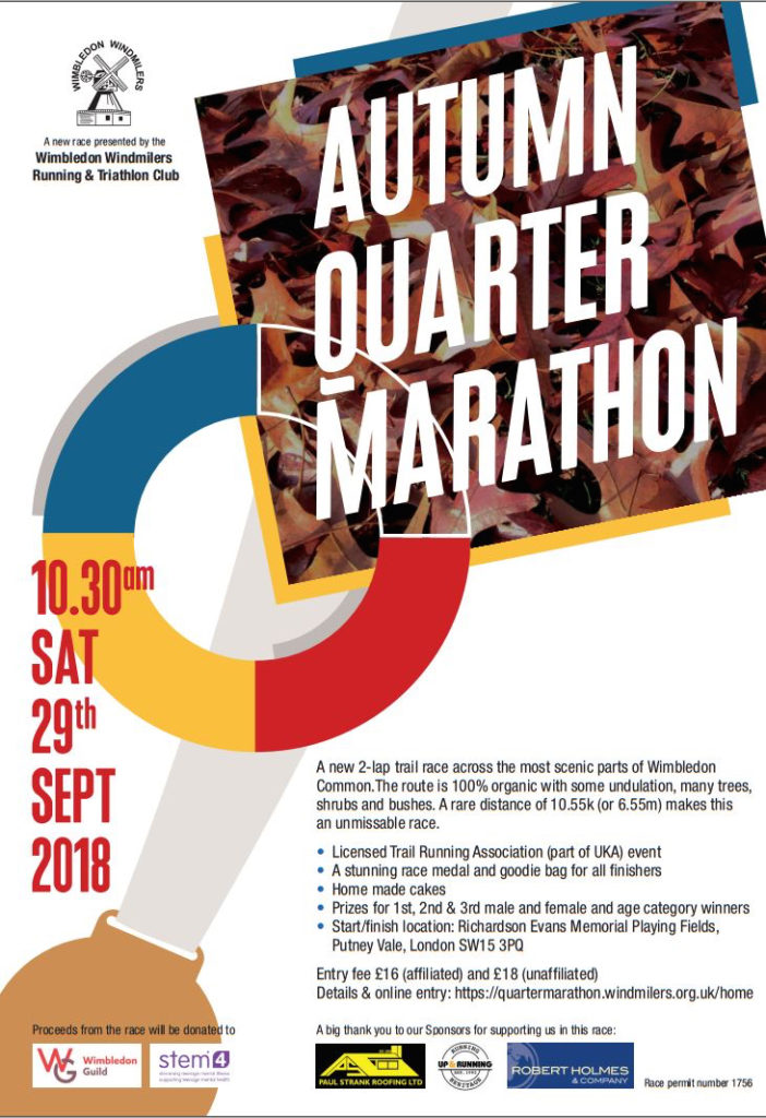 Autumn Quarter Marathon flyer 2018
