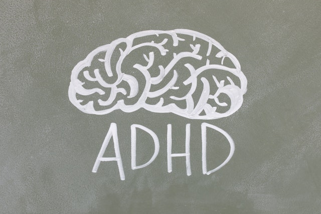 ADHD and a drawing of a brain