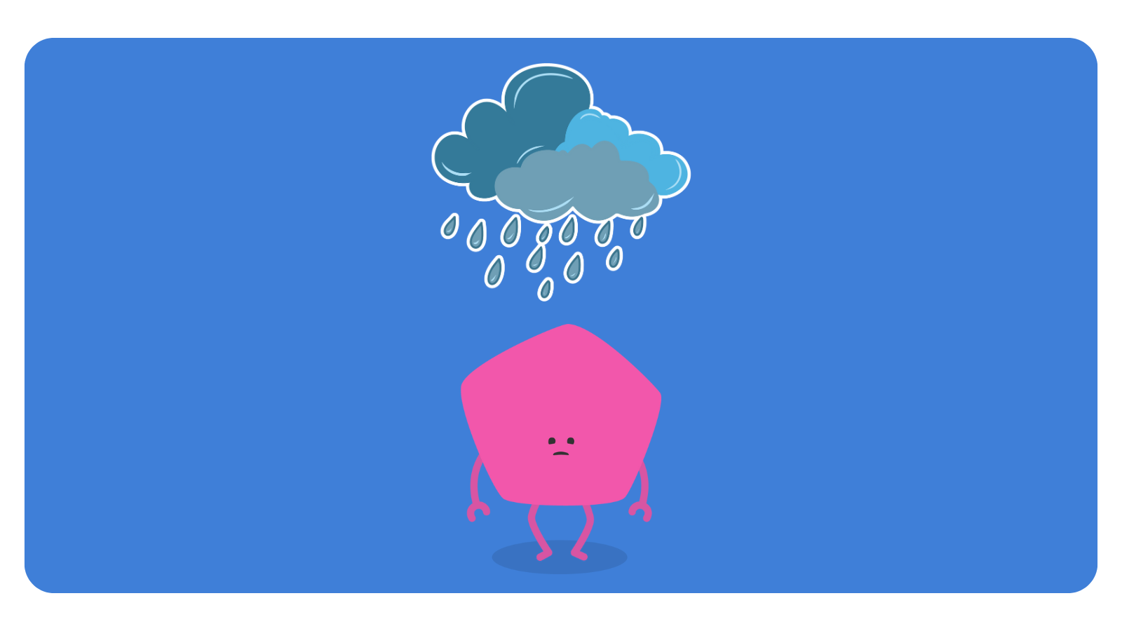 Image of character underneath a raincloud