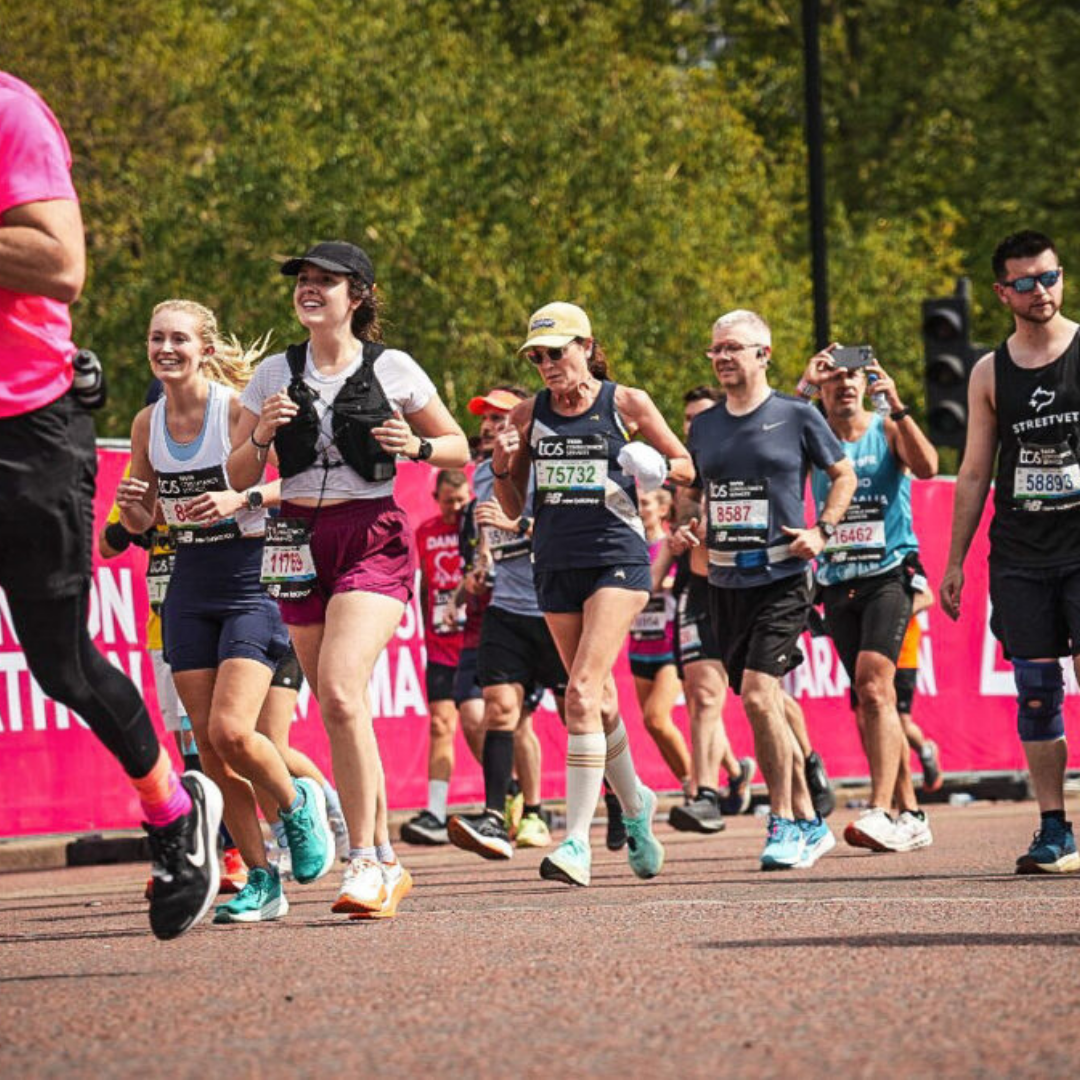 London Marathon Woman running in crowd